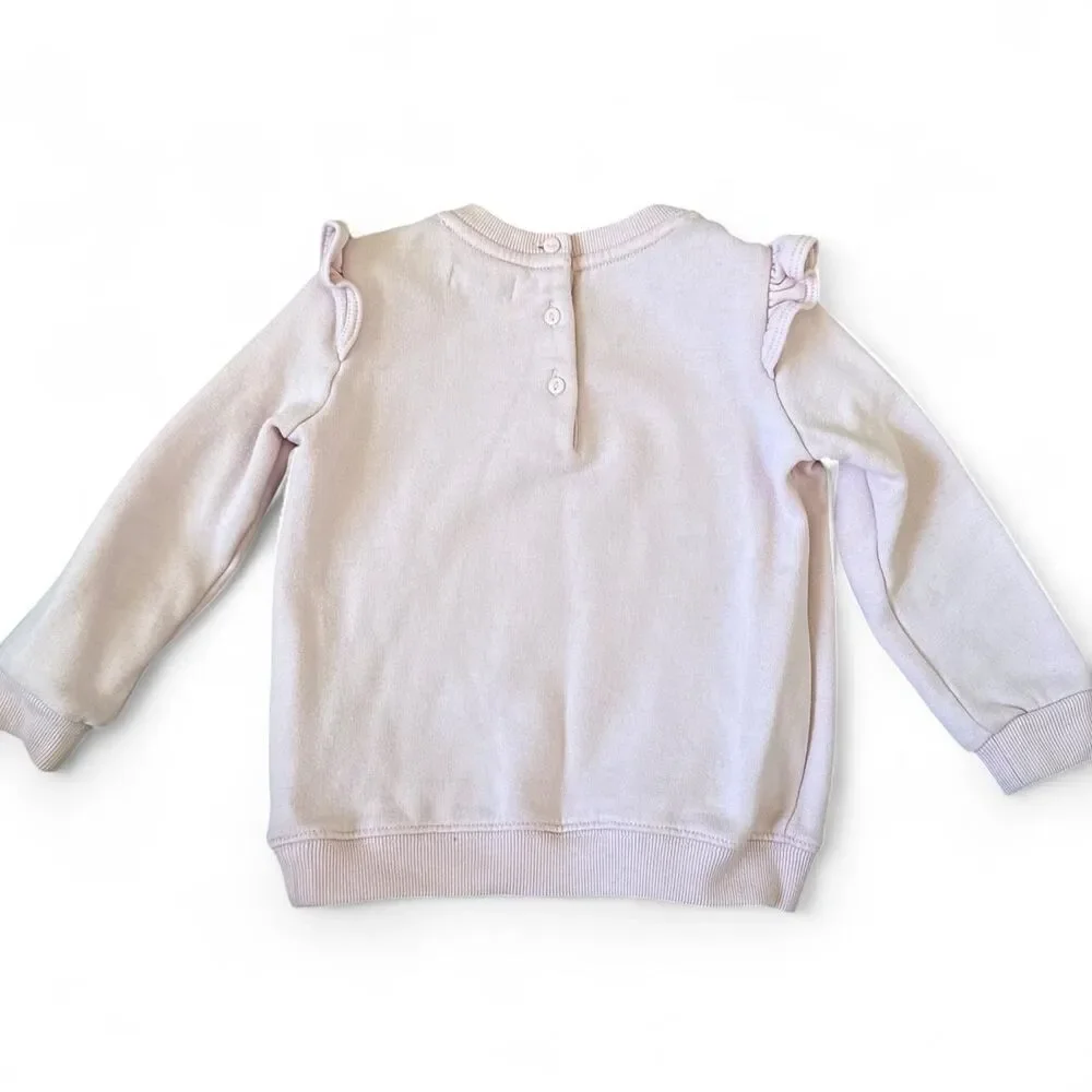 Ralph Lauren Light Pink Ruffle Sweatshirt | 24M | Toddler Girl